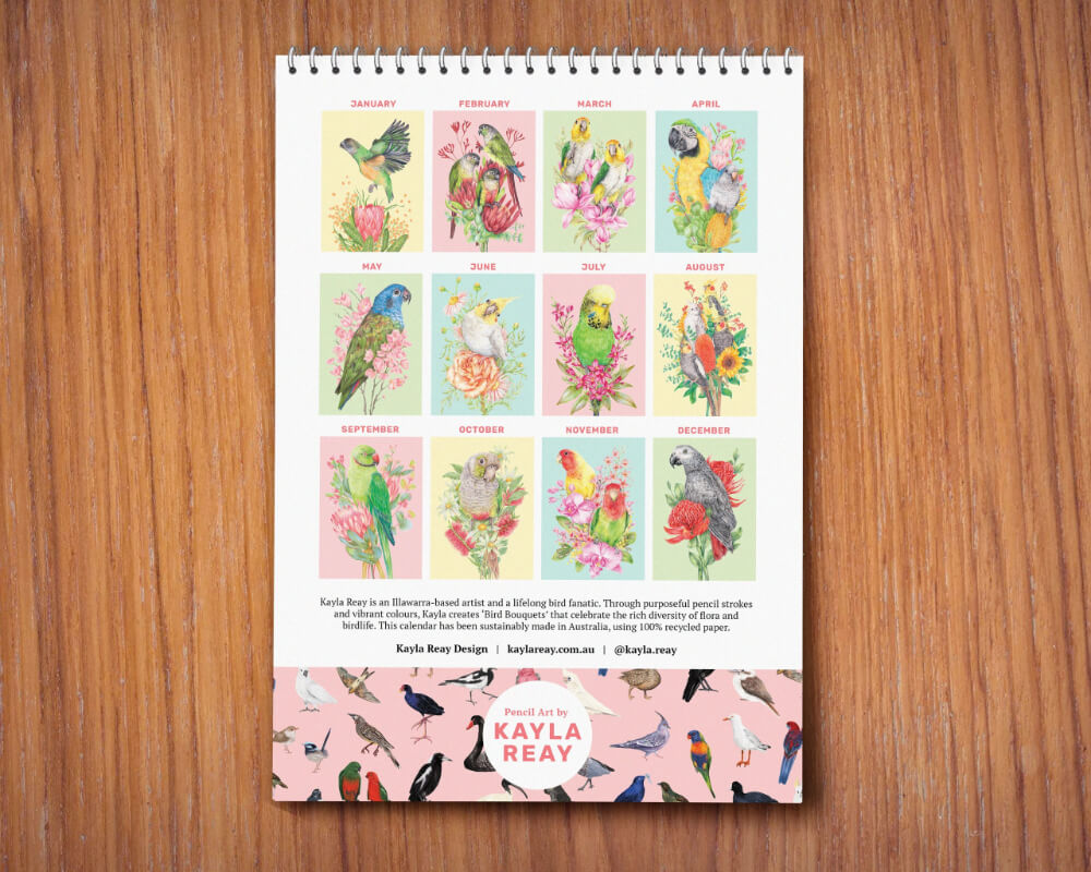 2026 Parrots Calendar by Kayla Reay