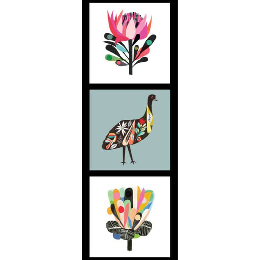 Australian Animals & Flowers Fabric Panel