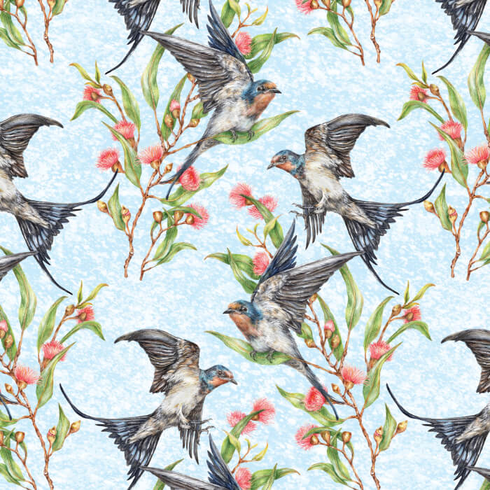 Bird Bouquet – Welcome Swallow Blue – by Kayla Reay