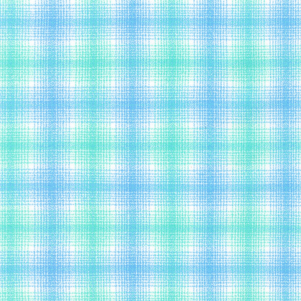 Plaid fabric with blue and green colours