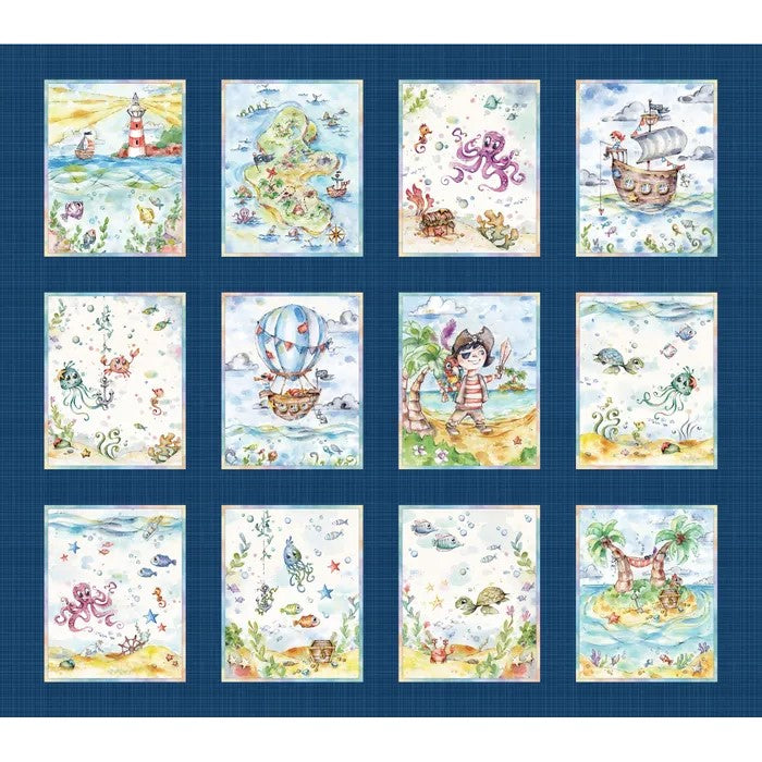 Enchanted Sea Pirate Cotton Fabric By Sally Walsh