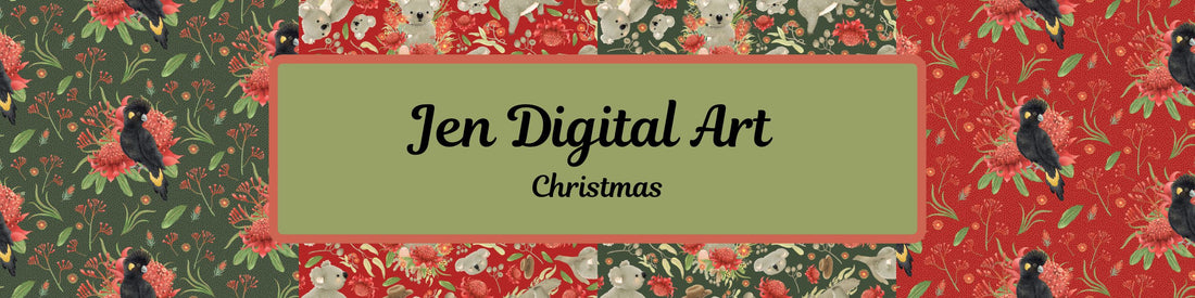 Jen Digital Art Christmas Fabrics
