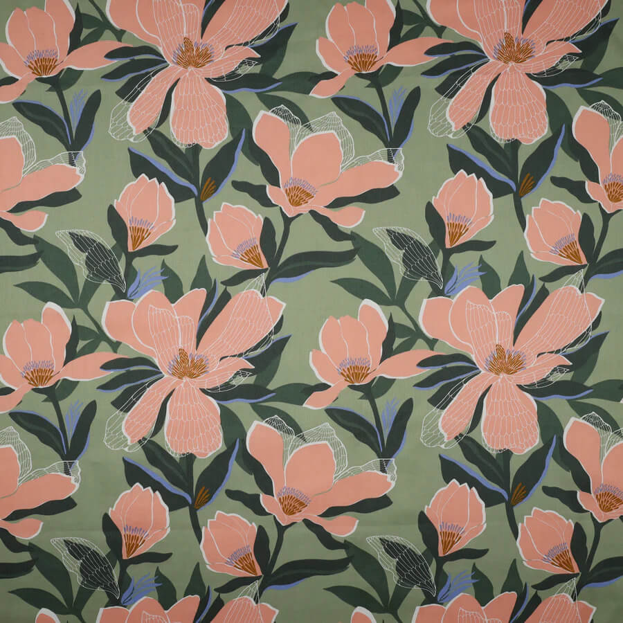 Nerida Hansen- Magnolia Florette Graceful Green Collection Cotton Satin