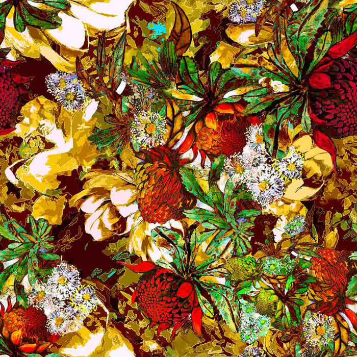 Glorious Gum Blossoms - By De Gillett Cox - Waratah Orange