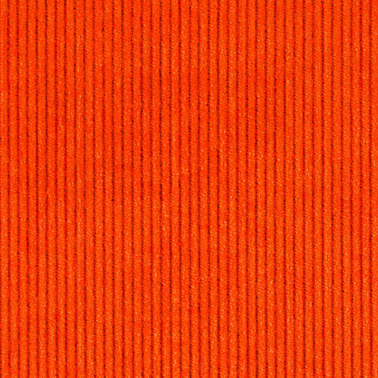 A close-up of bright orange corduroy fabric 