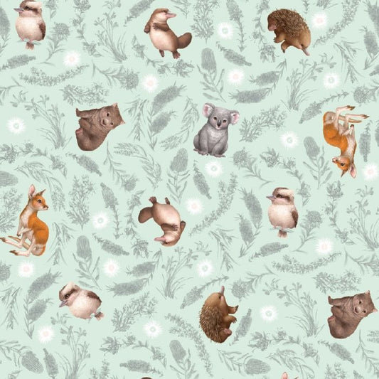 Elise Martinson - Little Aussie Friends - Scattered Animals Mint
