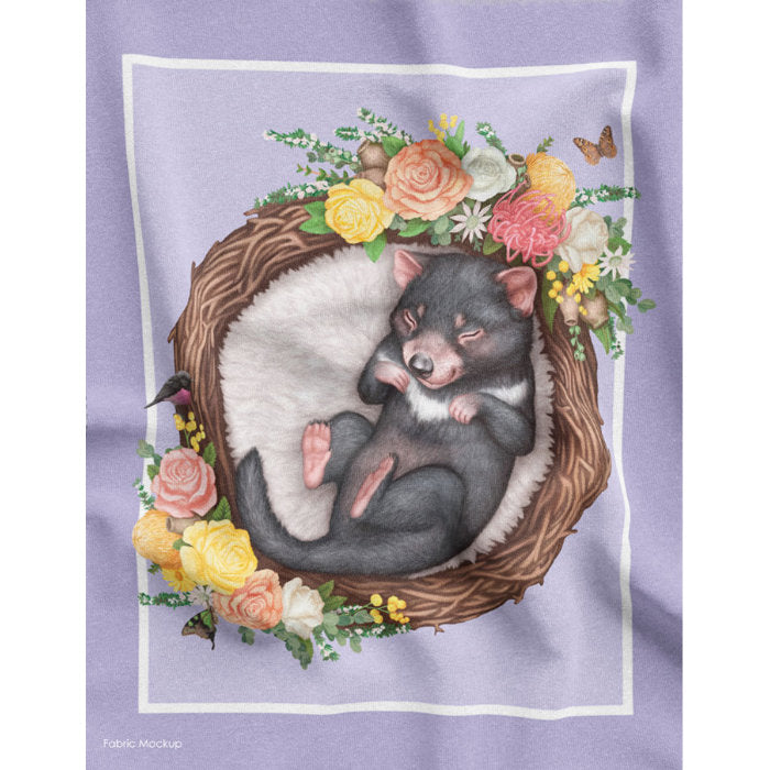 Elise Martinson - Native Nursery Tasmanian Devil - Nursery Quilt Panel
