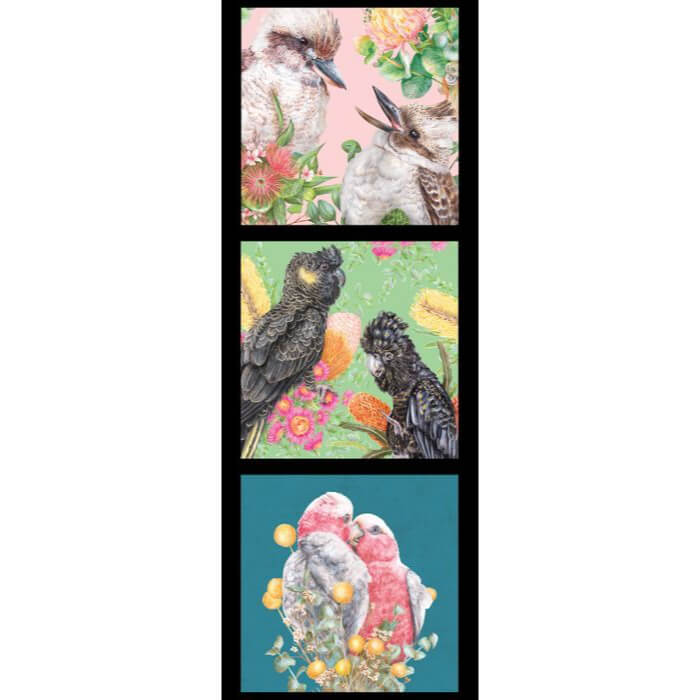 Kayla Reay Kookaburra Black Cockatoo Galah Panel

