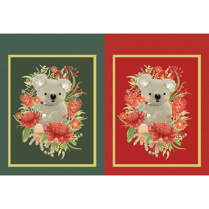 Jen Digital Art Christmas - Santa Sack Panel - Koala (Version 2)