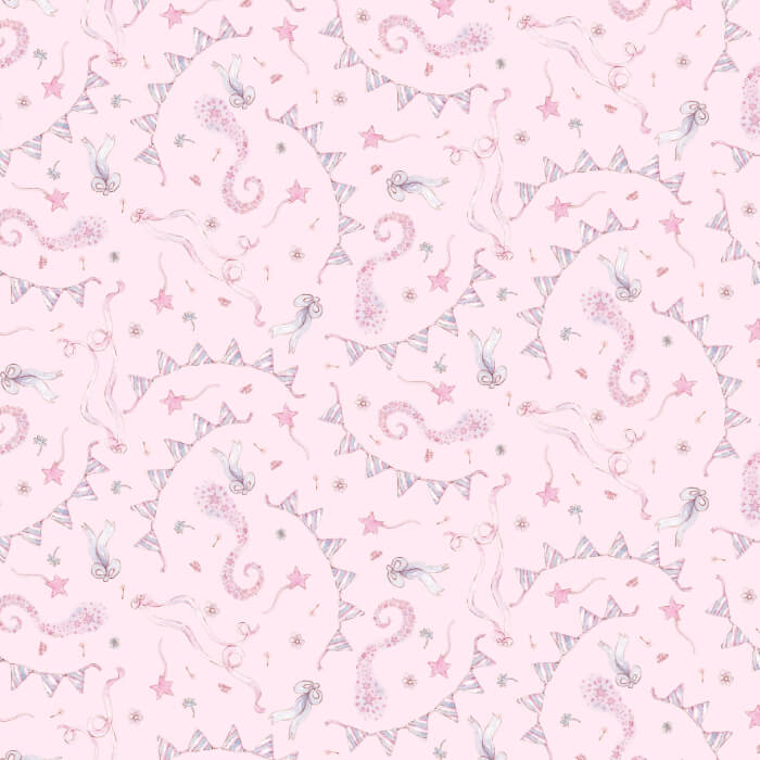 Pink bunting and swirl fabric 