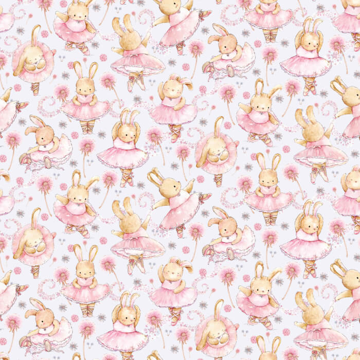 Pink ballerina bunny fabric