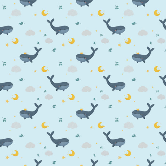 Little Adventure – Whale – Blue Fabric