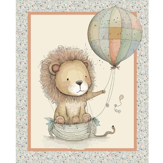 Lion Hot Air Balloon Nursery Panel