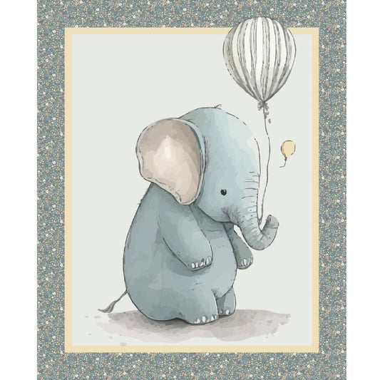 Elephant Hot Air Balloon Nursery Panel