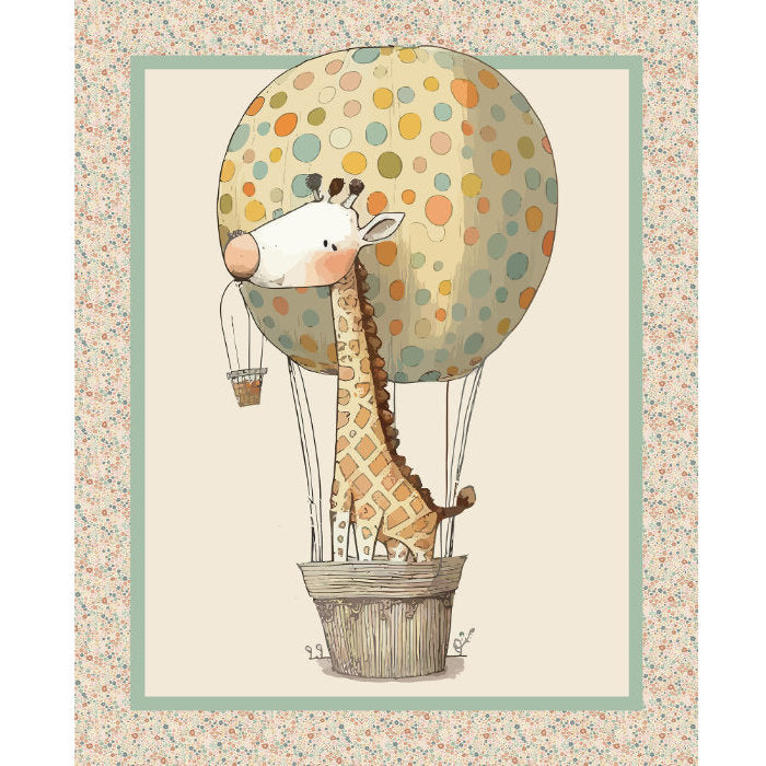 Giraffe Hot Air Balloon Nursery Panel