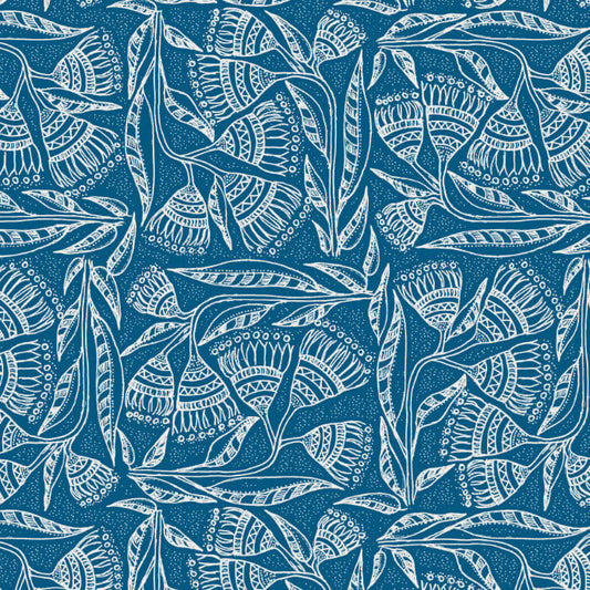 Devonstone Earth - Botanical Linework - Blue