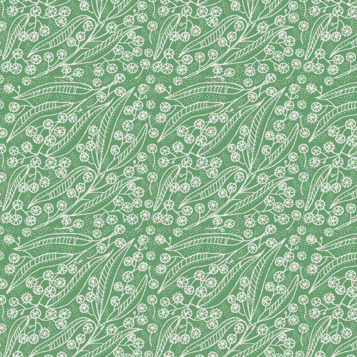 Devonstone Earth - Gum Leaves & Flowers - Green