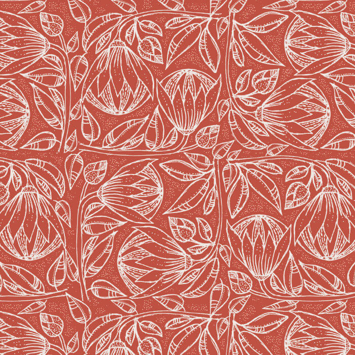 Devonstone Earth - Protea Floral - Terracotta