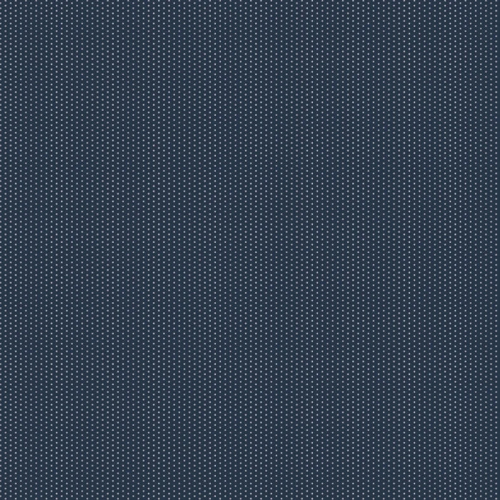 Pinpricks navy and silver metallic cotton with supplier metallic detail ribbon
