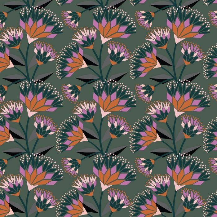 Geo Floral Cotton Duck Canvas – Rachelle Holowko Fabric