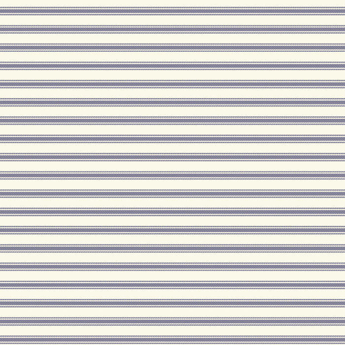 Ticking Stripe - Blue - Duck Canvas
