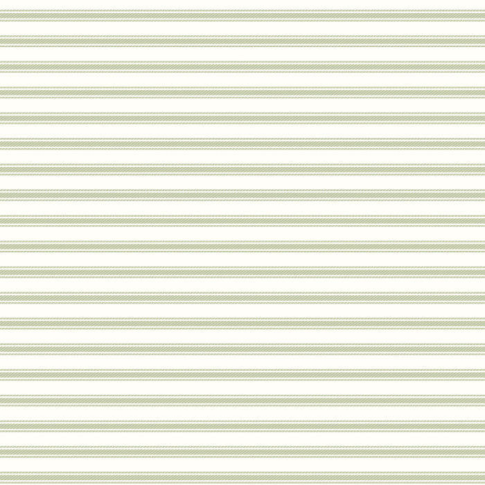 Ticking Stripe - Green - Duck Canvas