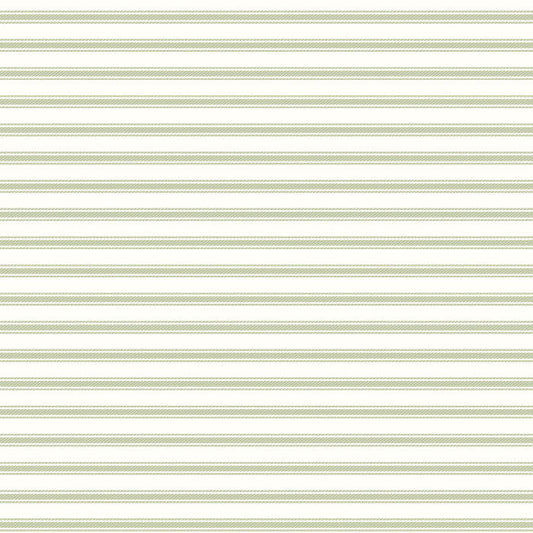 Ticking Stripe - Green - Duck Canvas