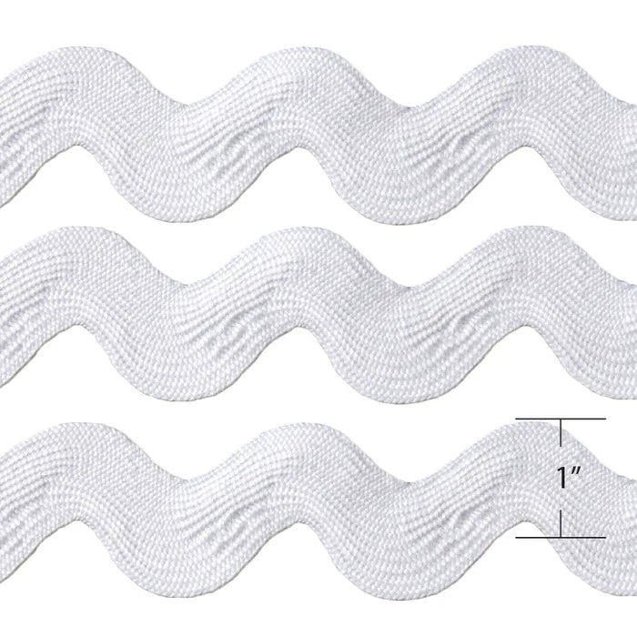 Ric Rac Trim - Jumbo - 25mm / 1" - White
