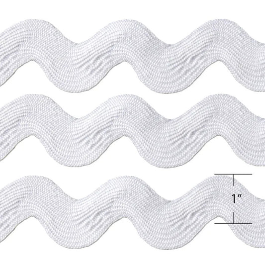 Ric Rac Trim - Jumbo - 25mm / 1" - White