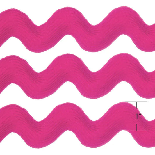 Ric Rac Trim - Jumbo - 25mm / 1" - Hot Pink