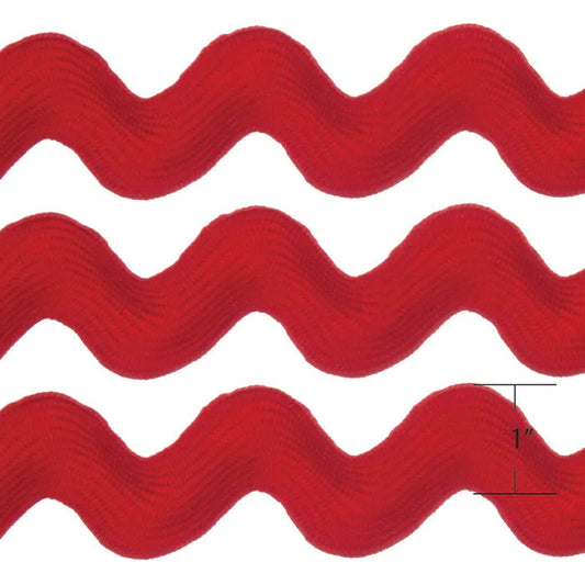 Ric Rac Trim - Jumbo - 25mm / 1" - Red