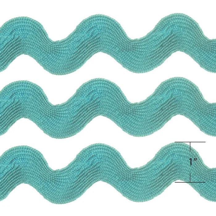 Ric Rac Trim - Jumbo - 25mm / 1" - Turquoise