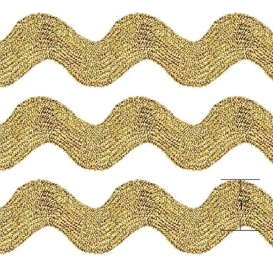 Ric Rac Trim - Jumbo - 25mm / 1" - Metallic Gold