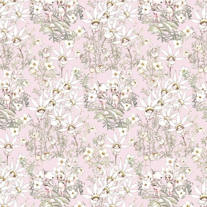 May Gibbs Pastel Flowers Pink