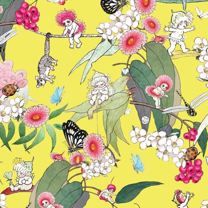 May Gibbs - 108" Wideloads - Native Berries Yellow