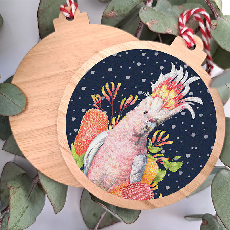 Eucalypt Christmas Ornament - Pink Cockatoo