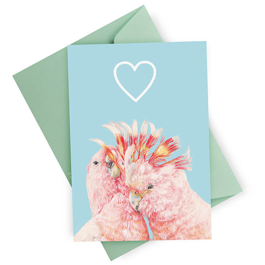 Pink Cockatoo Love Greeting Card