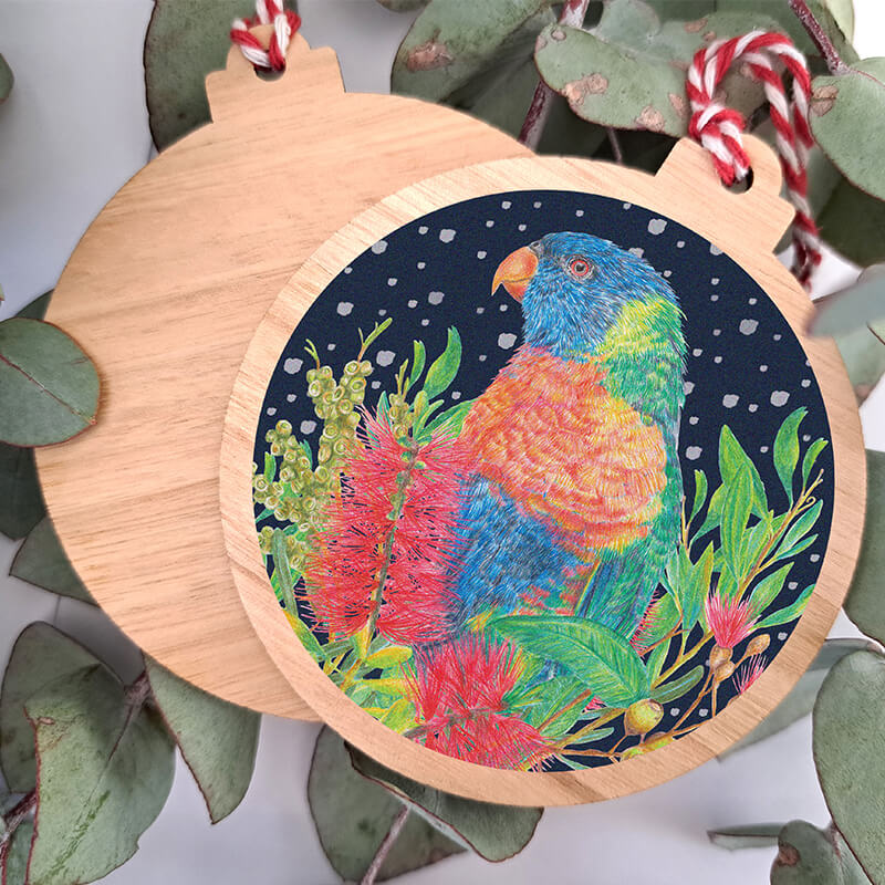 Eucalypt Christmas Ornament - Rainbow Lorikeet