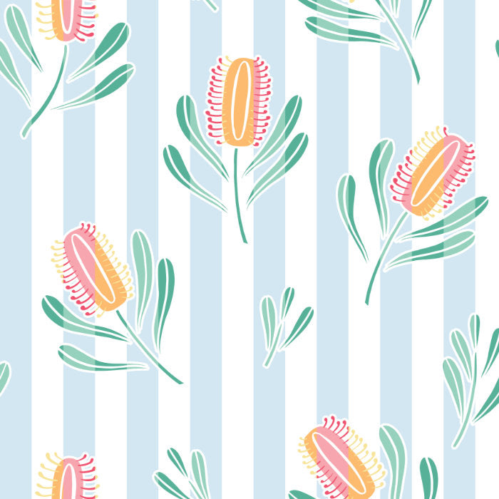 Banksia Stripe – French Terry Knit – Soft Cotton Stretch Fabric