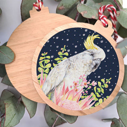 Eucalypt Christmas Ornament - Sulphur-crested Cockatoo