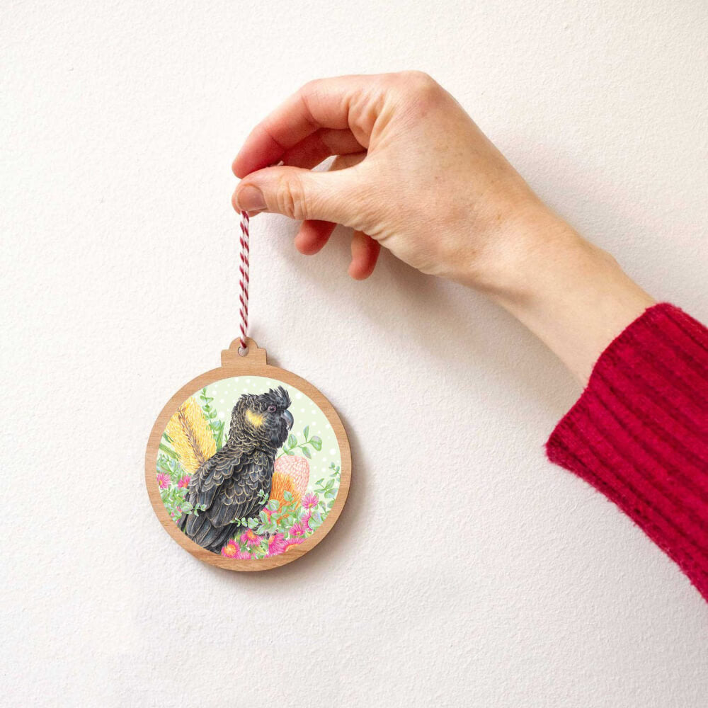Eucalypt Christmas Ornament - Black Cockatoo