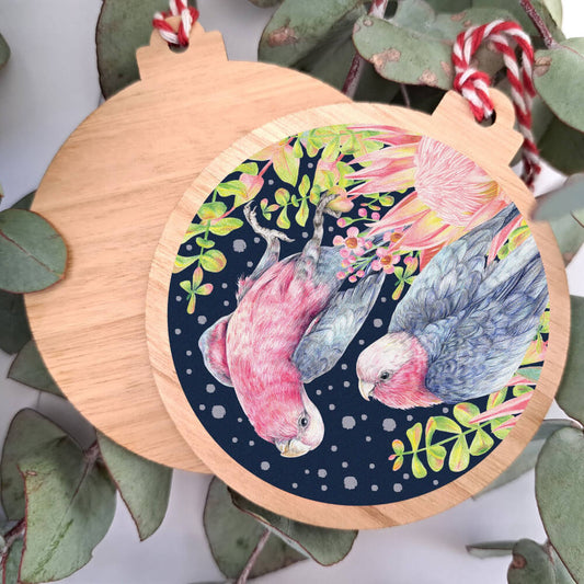 Eucalypt Christmas Ornament - Galahs