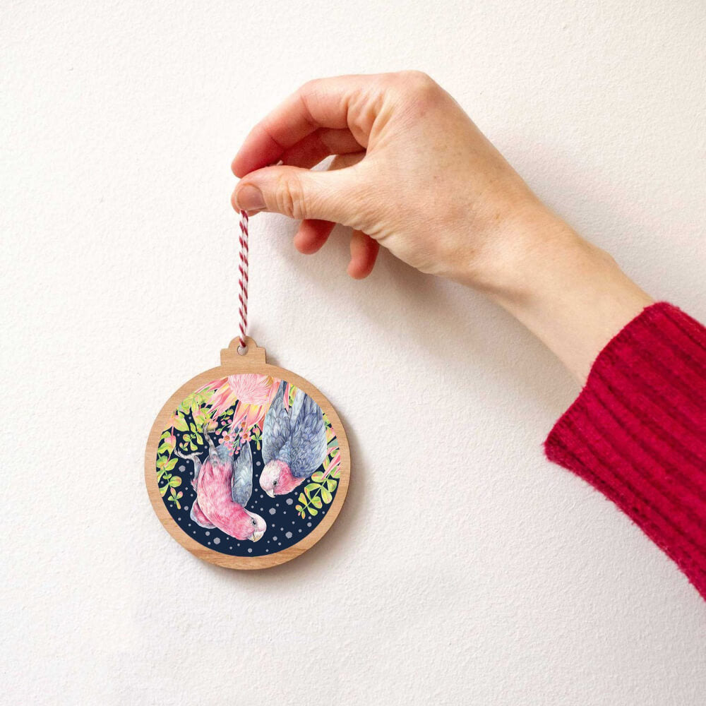 Eucalypt Christmas Ornament - Galahs