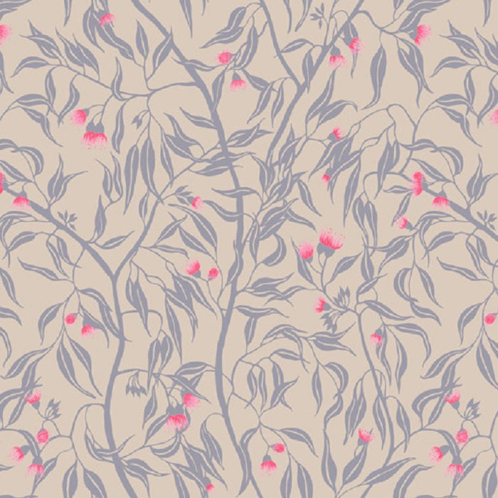 Cheeky Possums Gumtree Blossoms Grey-100% cotton-fabric