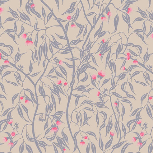 Cheeky Possums Gumtree Blossoms Grey-100% cotton-fabric