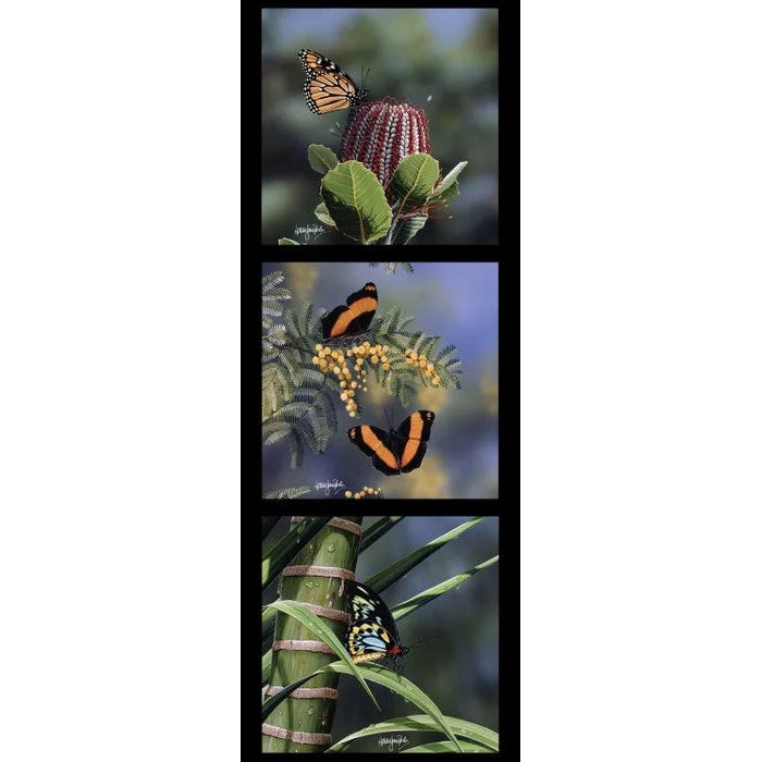 Wildlife Art Panel - Butterflies & Native Australian Plants