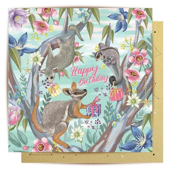 La La Land- Birthday Card- Bushland Animal