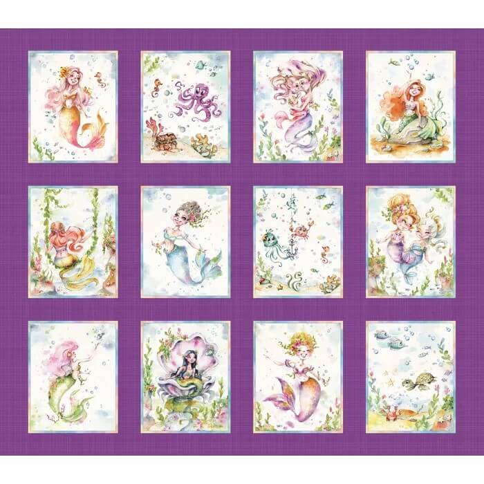 Enchanted Seas Mermaids Panel By Sillier Than Sally Designs Koala Fabrics