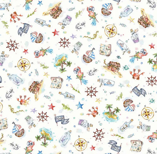 Enchanted Sea Pirate Cotton Fabric By Sally Walsh