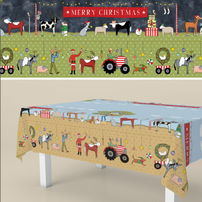 Farmhands Christmas- Tablecloth Fabric